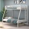 Twin Over Full Bunk Bed Metal Frame Strong Guardrail and Ladder Included